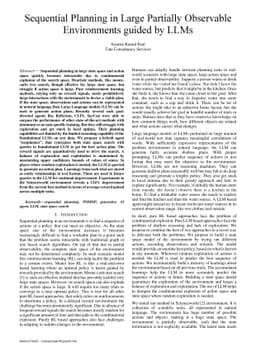 Sequential Planning in Large Partially Observable Environments guided by
  LLMs