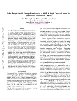 Relax Image-Specific Prompt Requirement in SAM: A Single Generic Prompt
  for Segmenting Camouflaged Objects