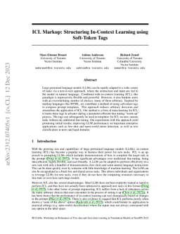 ICL Markup: Structuring In-Context Learning using Soft-Token Tags