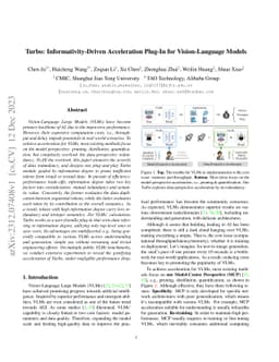 Turbo: Informativity-Driven Acceleration Plug-In for Vision-Language
  Models