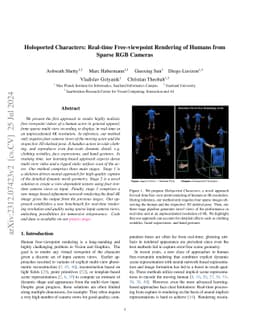 Holoported Characters: Real-time Free-viewpoint Rendering of Humans from
  Sparse RGB Cameras