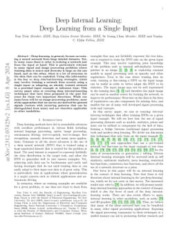 Deep Internal Learning: Deep Learning from a Single Input