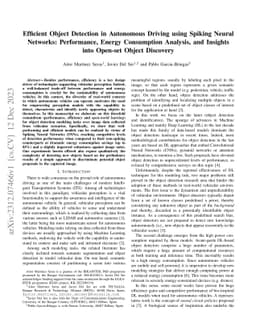 Efficient Object Detection in Autonomous Driving using Spiking Neural
  Networks: Performance, Energy Consumption Analysis, and Insights into
  Open-set Object Discovery
