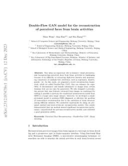 Double-Flow GAN model for the reconstruction of perceived faces from brain activities
