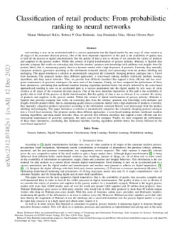 Classification of retail products: From probabilistic ranking to neural
  networks