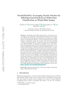 NearbyPatchCL: Leveraging Nearby Patches for Self-Supervised Patch-Level
  Multi-Class Classification in Whole-Slide Images
