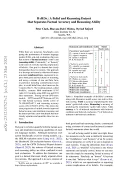 BaRDa: A Belief and Reasoning Dataset that Separates Factual Accuracy
  and Reasoning Ability