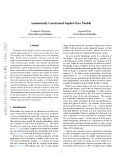 Anatomically Constrained Implicit Face Models
