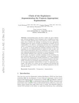 Clash of the Explainers: Argumentation for Context-Appropriate
  Explanations