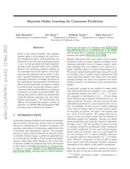 Bayesian Online Learning for Consensus Prediction