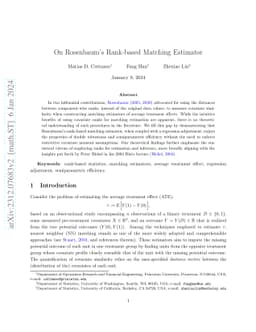 On Rosenbaum's Rank-based Matching Estimator
