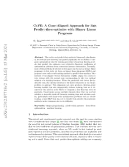 CaVE: A Cone-Aligned Approach for Fast Predict-then-optimize with Binary
  Linear Programs