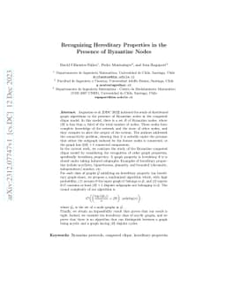Recognizing Hereditary Properties in the Presence of Byzantine Nodes