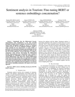Sentiment analysis in Tourism: Fine-tuning BERT or sentence embeddings
  concatenation?