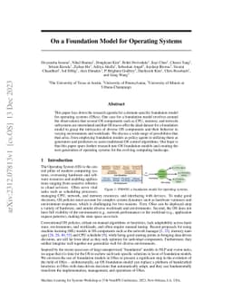 On a Foundation Model for Operating Systems