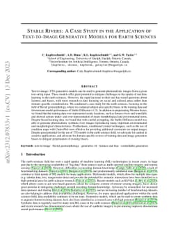Stable Rivers: A Case Study in the Application of Text-to-Image
  Generative Models for Earth Sciences