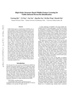 High-Order Structure Based Middle-Feature Learning for Visible-Infrared
  Person Re-Identification