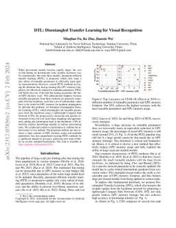 DTL: Disentangled Transfer Learning for Visual Recognition