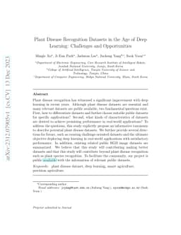 Plant Disease Recognition Datasets in the Age of Deep Learning:
  Challenges and Opportunities