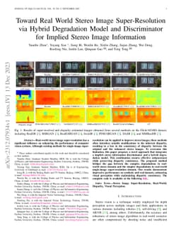 Toward Real World Stereo Image Super-Resolution via Hybrid Degradation
  Model and Discriminator for Implied Stereo Image Information