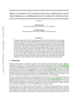 Meta-learning to Calibrate Gaussian Processes with Deep Kernels for
  Regression Uncertainty Estimation