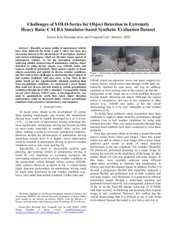 Challenges of YOLO Series for Object Detection in Extremely Heavy Rain:
  CALRA Simulator based Synthetic Evaluation Dataset