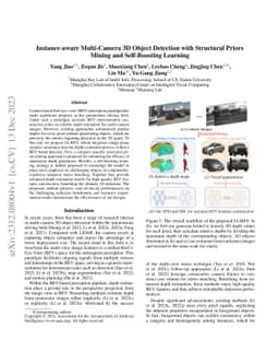 Instance-aware Multi-Camera 3D Object Detection with Structural Priors
  Mining and Self-Boosting Learning