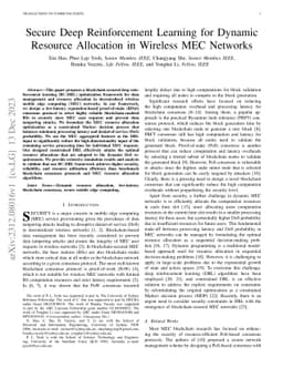 Secure Deep Reinforcement Learning for Dynamic Resource Allocation in
  Wireless MEC Networks
