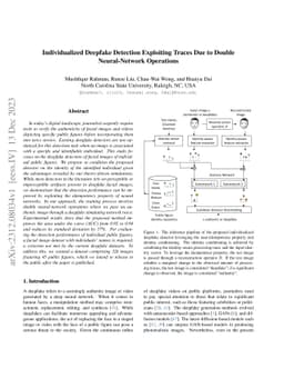 Individualized Deepfake Detection Exploiting Traces Due to Double Neural-Network Operations
