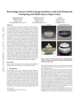 Knowledge-Aware Artifact Image Synthesis with LLM-Enhanced Prompting and
  Multi-Source Supervision