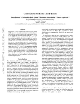 Combinatorial Stochastic-Greedy Bandit