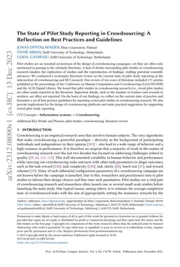 The State of Pilot Study Reporting in Crowdsourcing: A Reflection on
  Best Practices and Guidelines