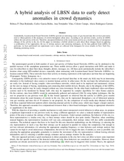 A hybrid analysis of LBSN data to early detect anomalies in crowd
  dynamics
