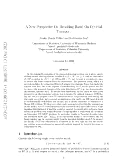 A New Perspective On Denoising Based On Optimal Transport