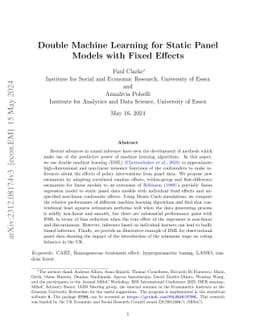 Double Machine Learning for Static Panel Models with Fixed Effects
