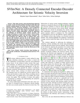 SVInvNet: A Densely Connected Encoder-Decoder Architecture for Seismic Velocity Inversion