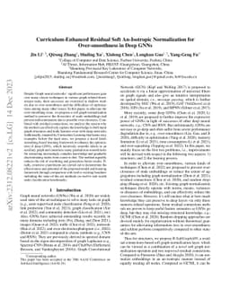 Curriculum-Enhanced Residual Soft An-Isotropic Normalization for
  Over-smoothness in Deep GNNs