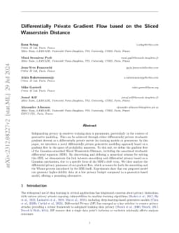 Differentially Private Gradient Flow based on the Sliced Wasserstein Distance
