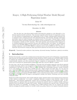 Kunyu: A High-Performing Global Weather Model Beyond Regression Losses