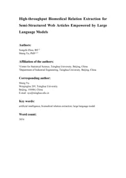 High-throughput Biomedical Relation Extraction for Semi-Structured Web
  Articles Empowered by Large Language Models