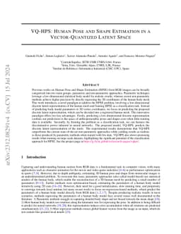 VQ-HPS: Human Pose and Shape Estimation in a Vector-Quantized Latent
  Space