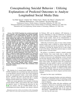 Conceptualizing Suicidal Behavior: Utilizing Explanations of Predicted
  Outcomes to Analyze Longitudinal Social Media Data