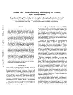 Efficient Toxic Content Detection by Bootstrapping and Distilling Large
  Language Models