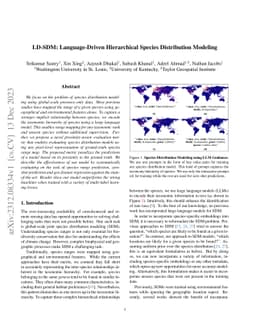 LD-SDM: Language-Driven Hierarchical Species Distribution Modeling