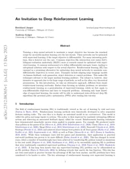 An Invitation to Deep Reinforcement Learning