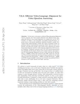 ViLA: Efficient Video-Language Alignment for Video Question Answering