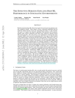 The Effective Horizon Explains Deep RL Performance in Stochastic
  Environments