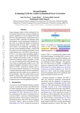 Beyond English: Evaluating LLMs for Arabic Grammatical Error Correction