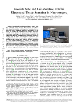 Towards Safe and Collaborative Robotic Ultrasound Tissue Scanning in
  Neurosurgery