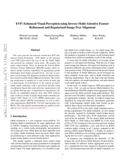 EVP: Enhanced Visual Perception using Inverse Multi-Attentive Feature
  Refinement and Regularized Image-Text Alignment